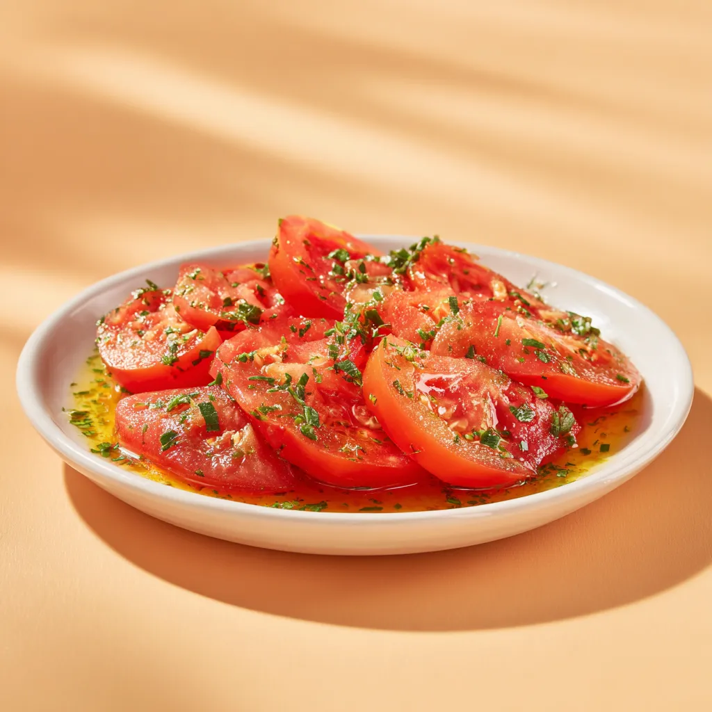 [5431] Assiette de tomates et vinaigrette aux fines herbes