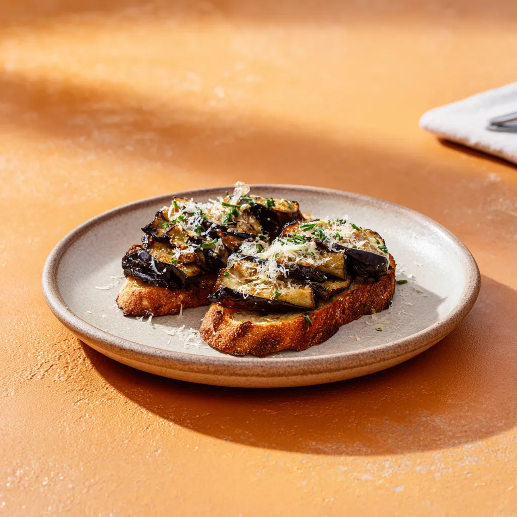 [3775] Bruschetta aux aubergines grillées et parmesan