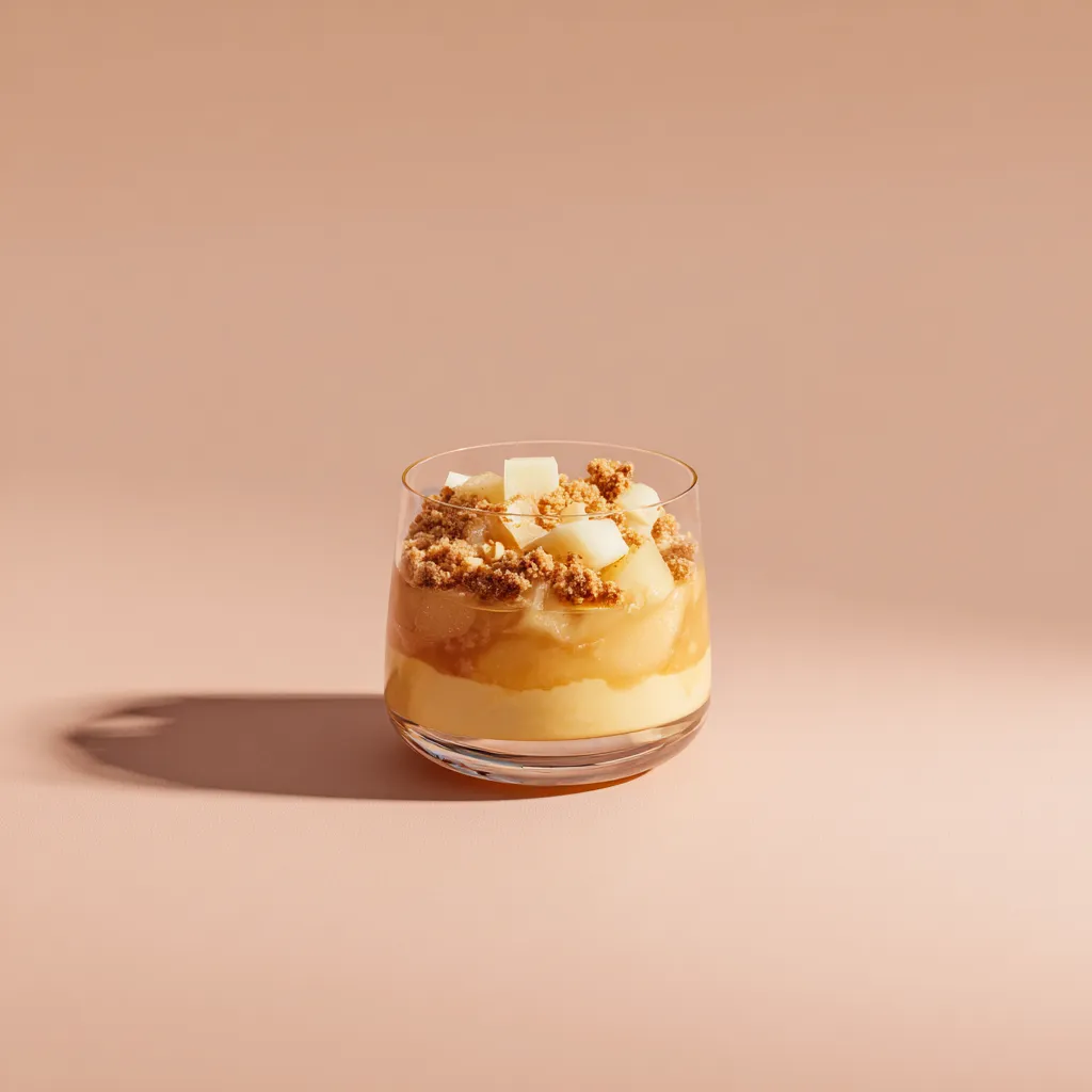 [6663] Compotée Rhubarbe-Citron-Pomme-Poire, crumble de sarrasin