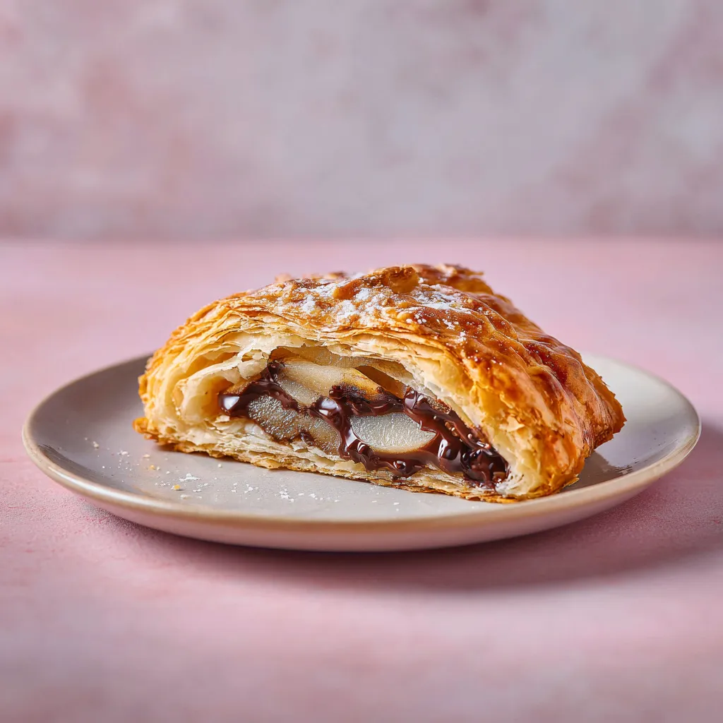 Feuilleté poires/chocolat à la part