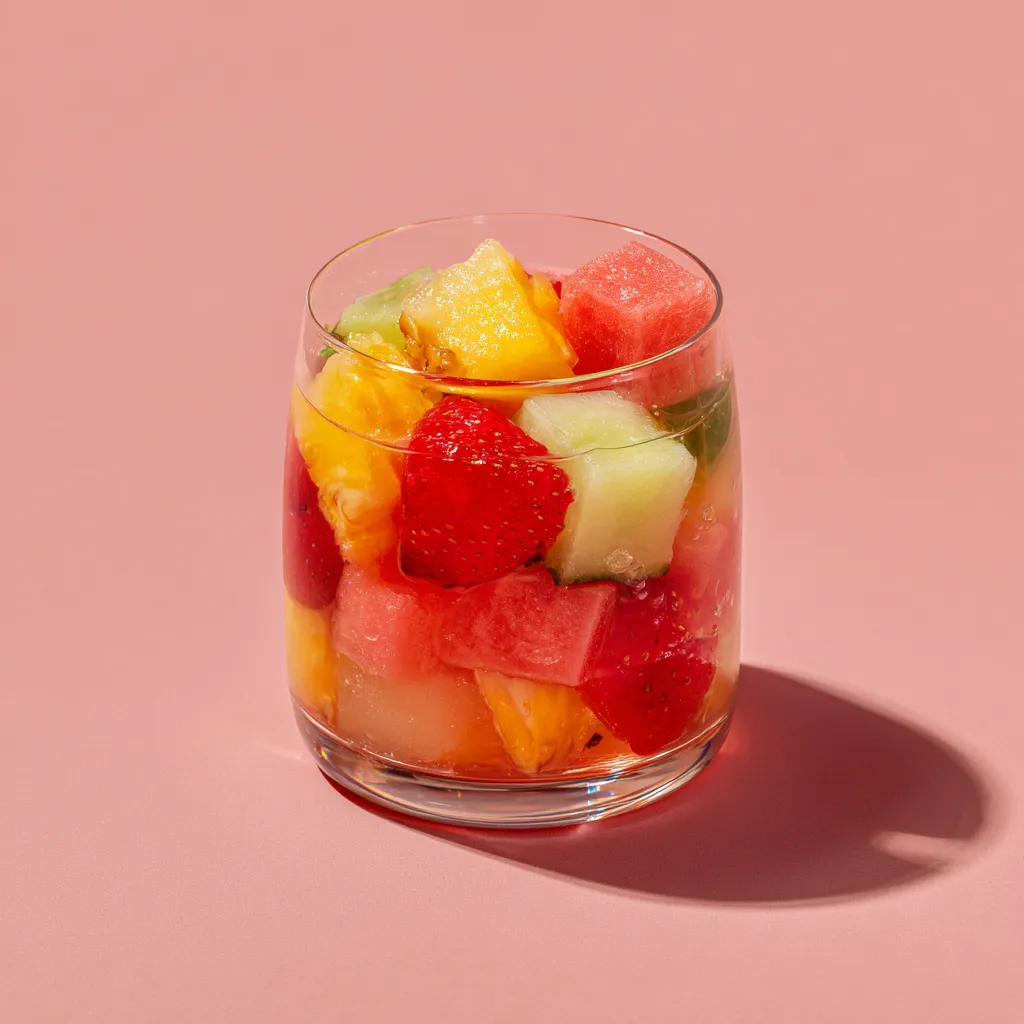 [3701] Minestrone de pastèque, fraises et ananas, sirop à la badiane