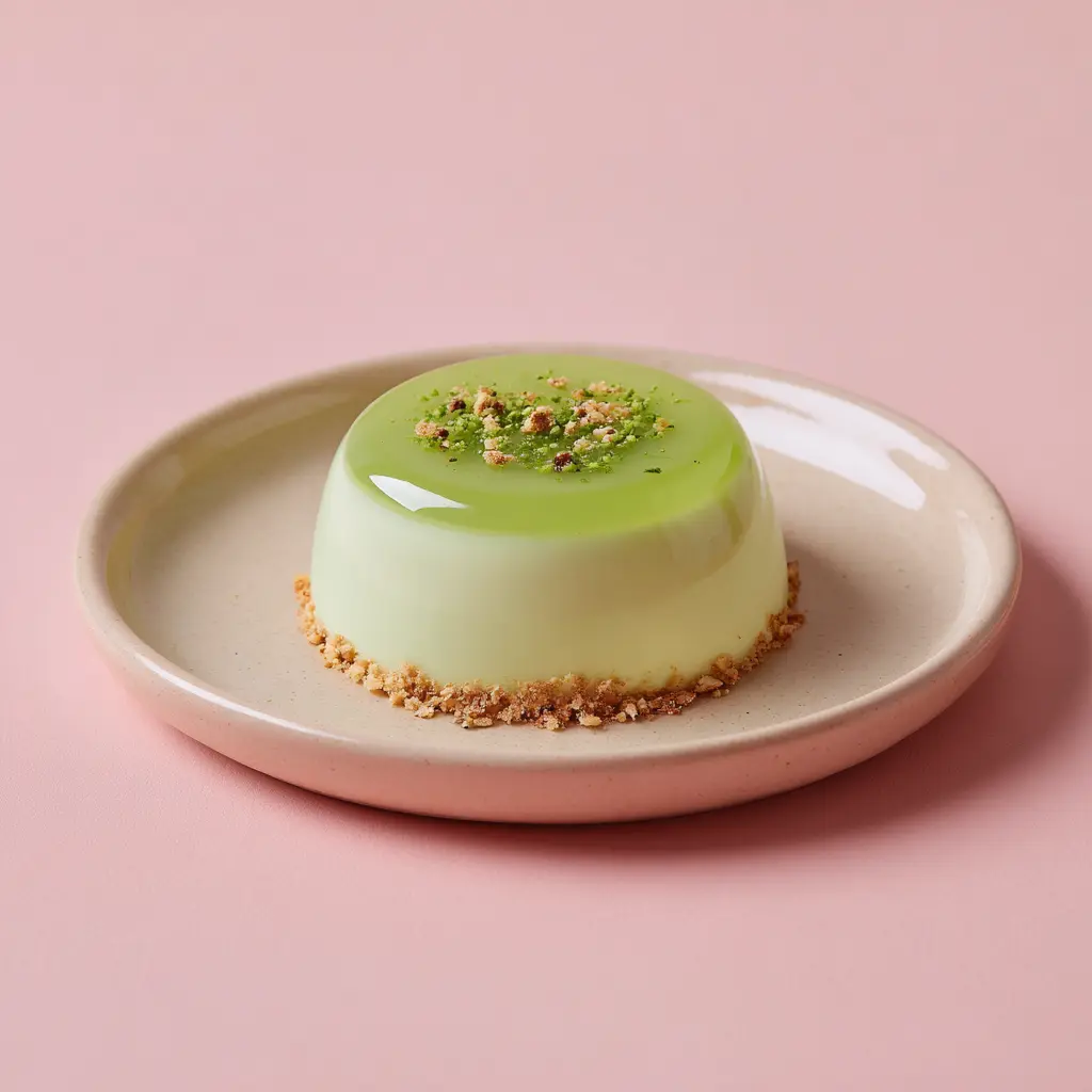 Panna cotta, gelée de pommes vertes