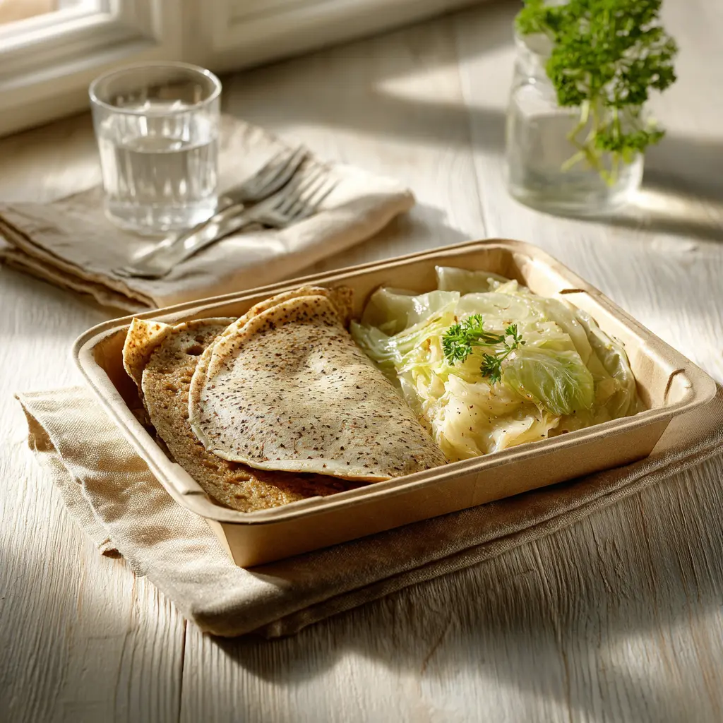 Pannequet franc-comtois à l'embeurrée de chou