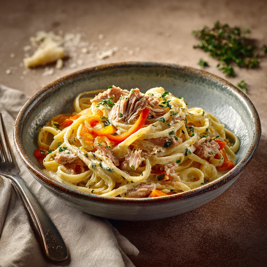 [6843] Pastas du jour Linguines au thon, poivrons et lait de coco