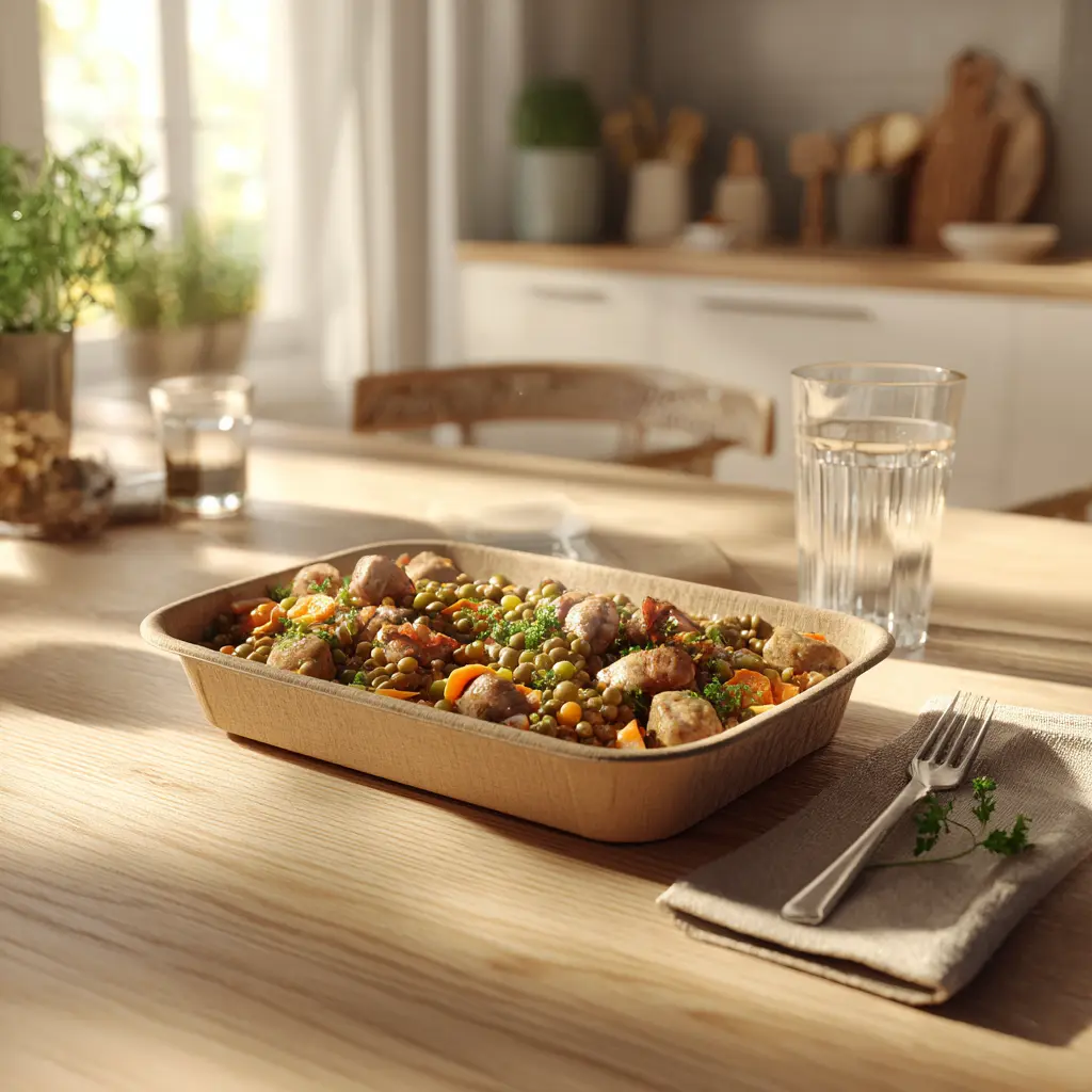 Petit salé aux lentilles vertes et saucisses fumées