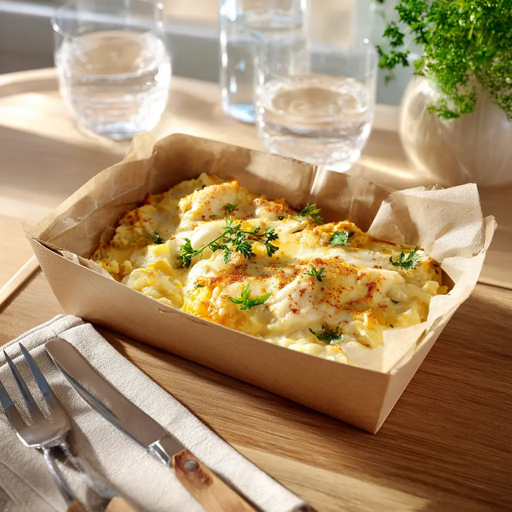 Colin, au curry et gratin de patates douces