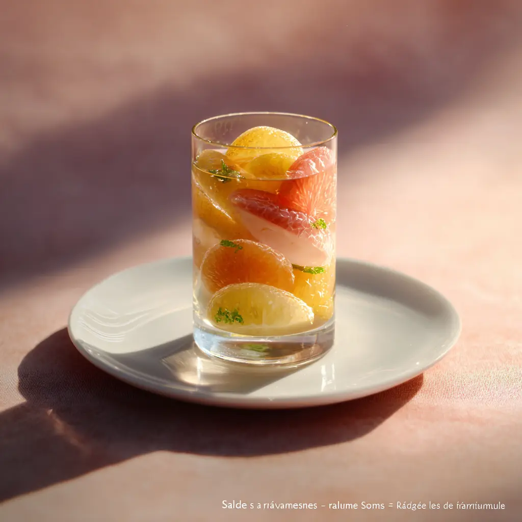 Salade d'agrumes et son sirop mentholé