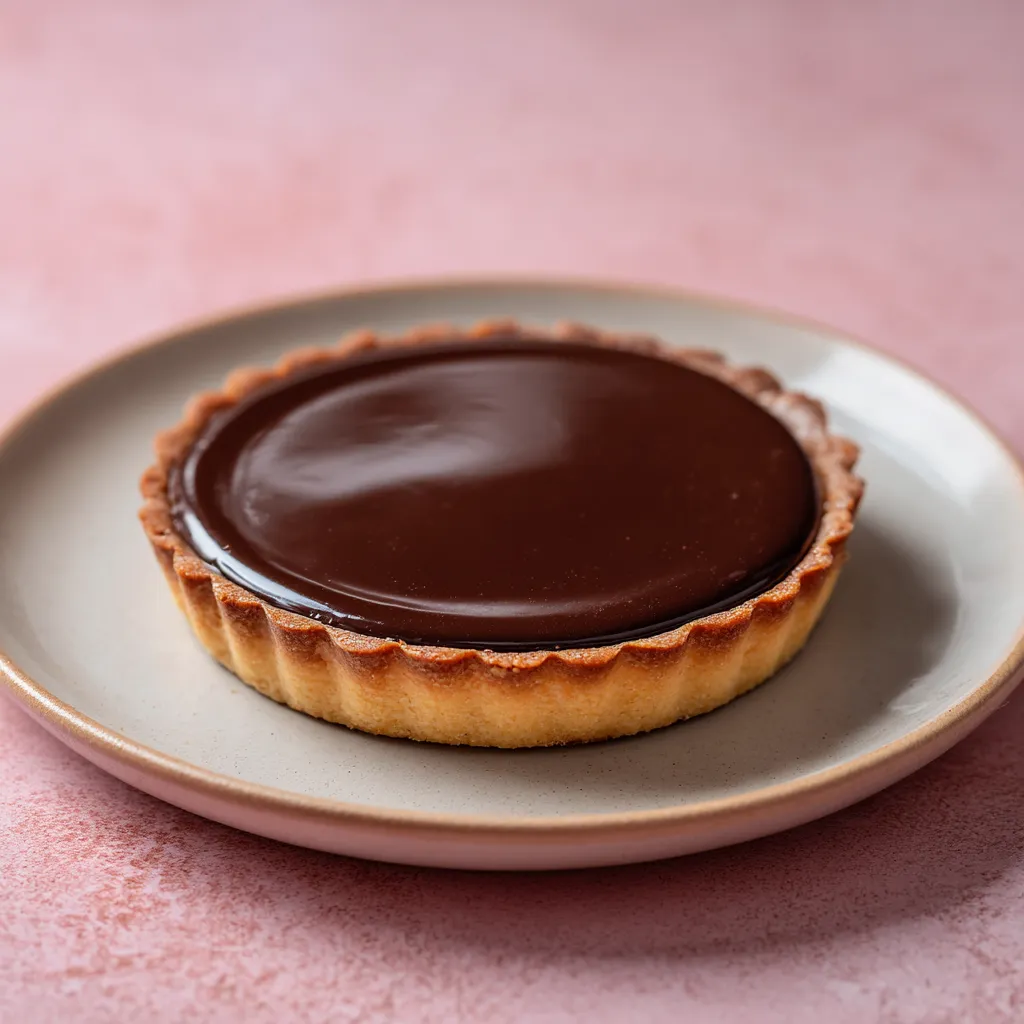 Tartelette au chocolat, croustillant praliné
